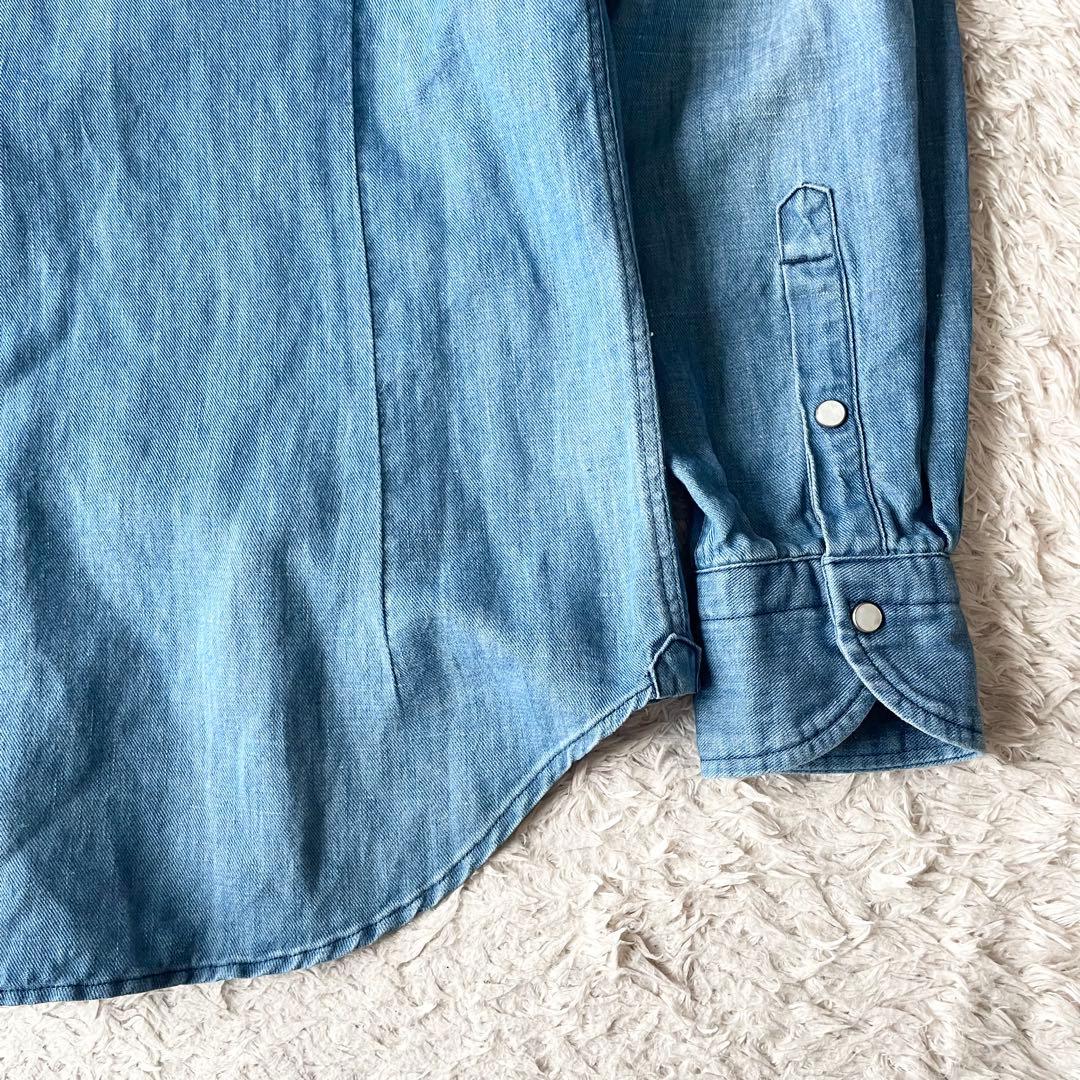45R 極美品 コットンリネンシャツデニムの908イースタンシャツ 2