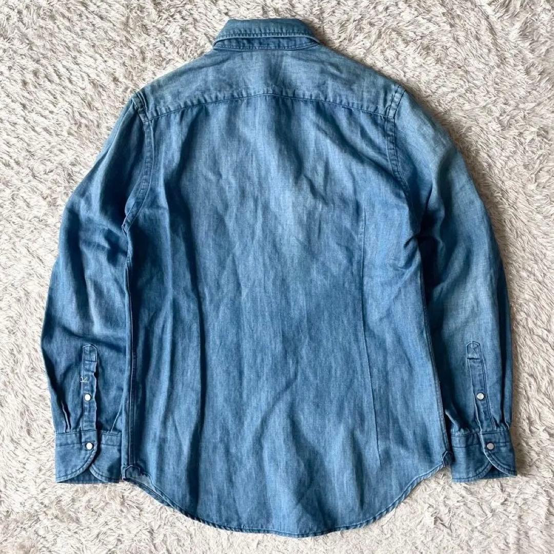 45R 極美品 コットンリネンシャツデニムの908イースタンシャツ 2