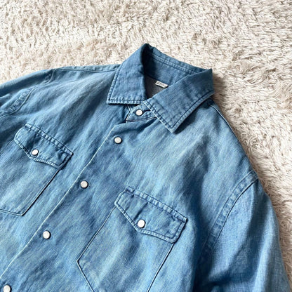 45R 極美品 コットンリネンシャツデニムの908イースタンシャツ 2