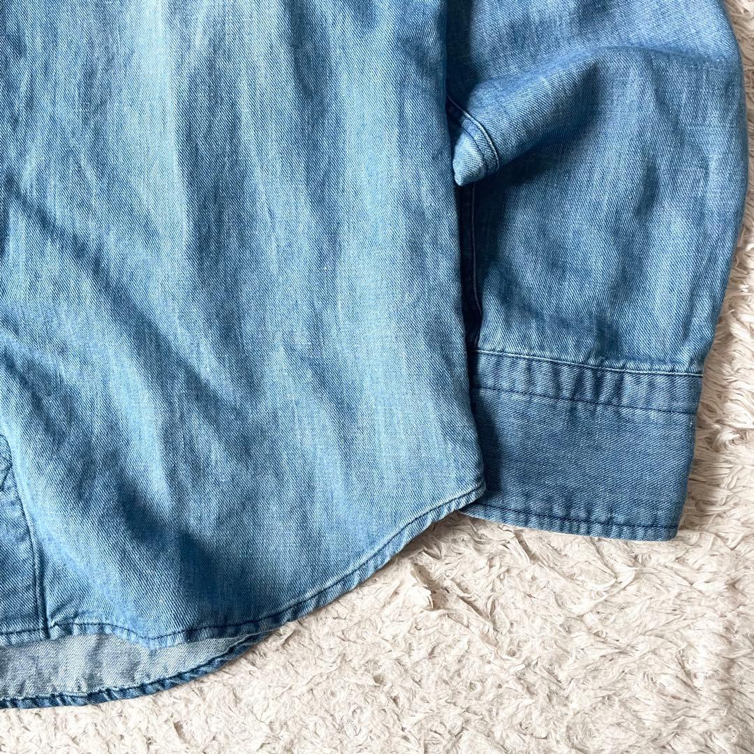 45R 極美品 コットンリネンシャツデニムの908イースタンシャツ 2