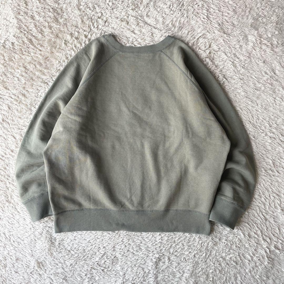 パパス papas ラグランフェルトロゴスウェット M グリーン