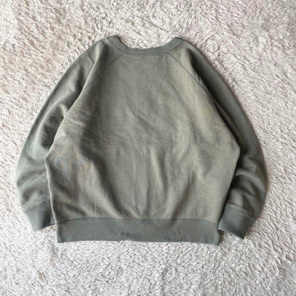 パパス papas ラグランフェルトロゴスウェット M グリーン