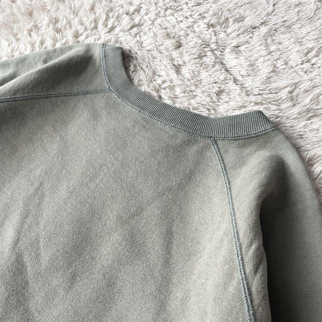 パパス papas ラグランフェルトロゴスウェット M グリーン