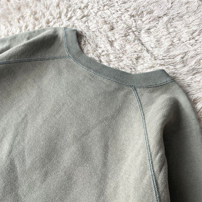 パパス papas ラグランフェルトロゴスウェット M グリーン