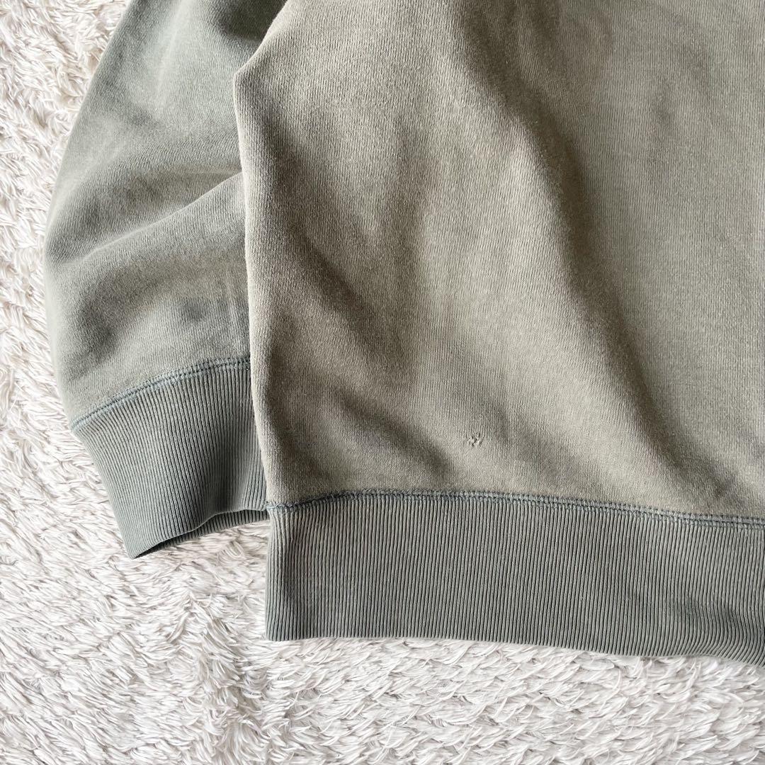 パパス papas ラグランフェルトロゴスウェット M グリーン