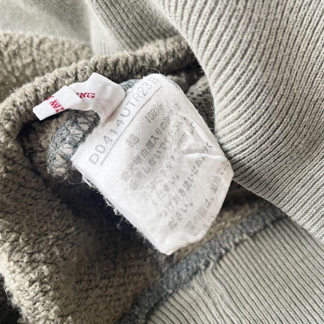 パパス papas ラグランフェルトロゴスウェット M グリーン