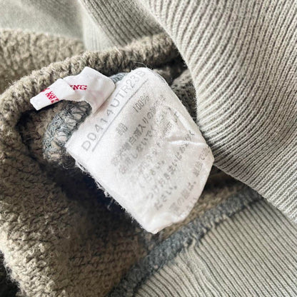 パパス papas ラグランフェルトロゴスウェット M グリーン