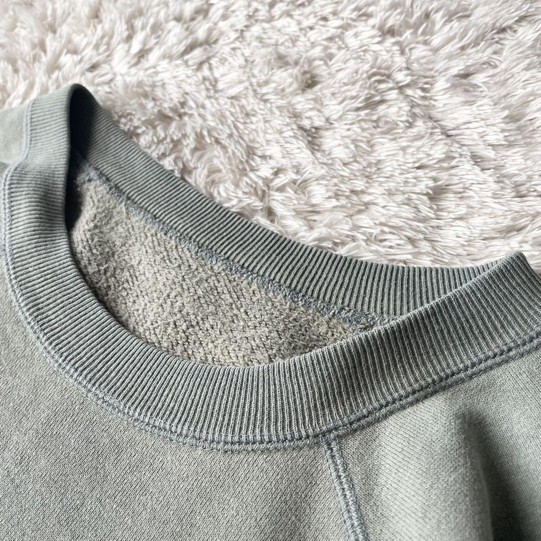 パパス papas ラグランフェルトロゴスウェット M グリーン