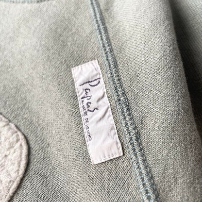 パパス papas ラグランフェルトロゴスウェット M グリーン