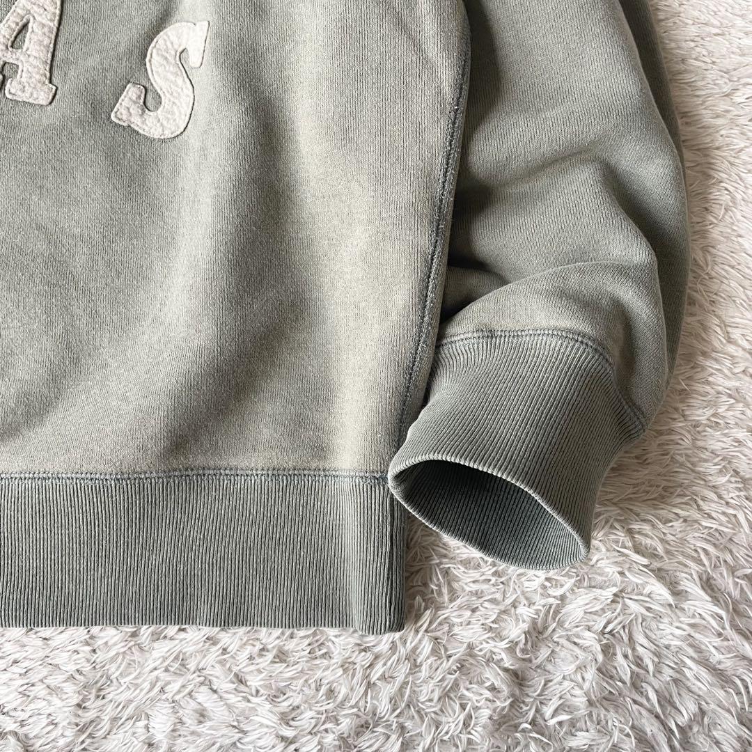 パパス papas ラグランフェルトロゴスウェット M グリーン