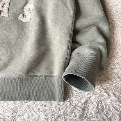 パパス papas ラグランフェルトロゴスウェット M グリーン