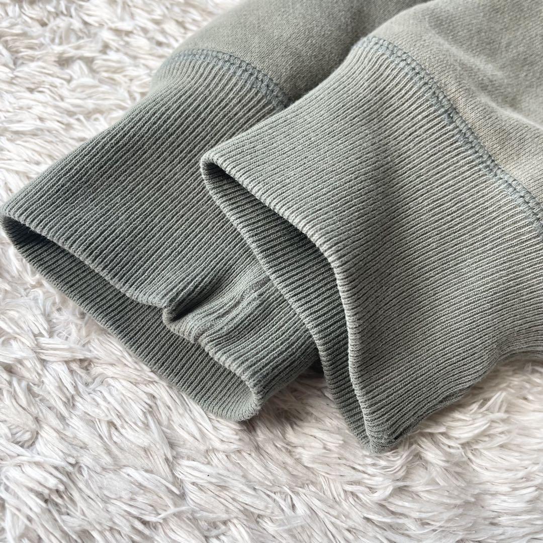 パパス papas ラグランフェルトロゴスウェット M グリーン