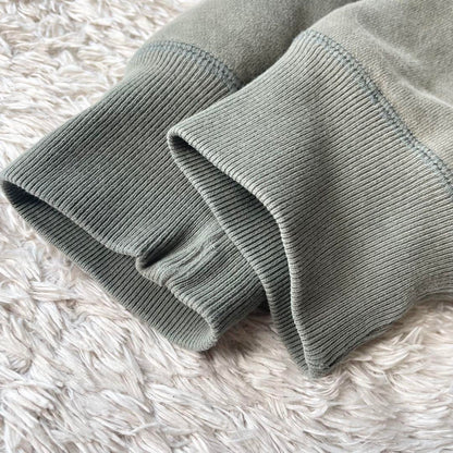 パパス papas ラグランフェルトロゴスウェット M グリーン