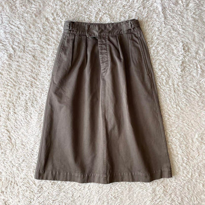 エムエイチエル 極美品 MHL ファインコットンロングスカート 2 グレージュ