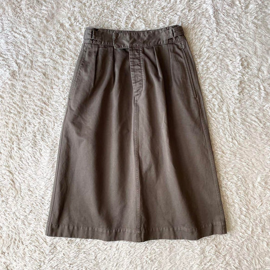 エムエイチエル 極美品 MHL ファインコットンロングスカート 2 グレージュ