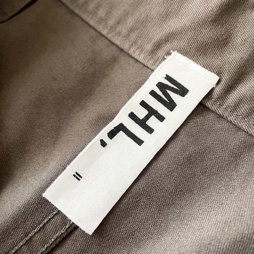 エムエイチエル 極美品 MHL ファインコットンロングスカート 2 グレージュ