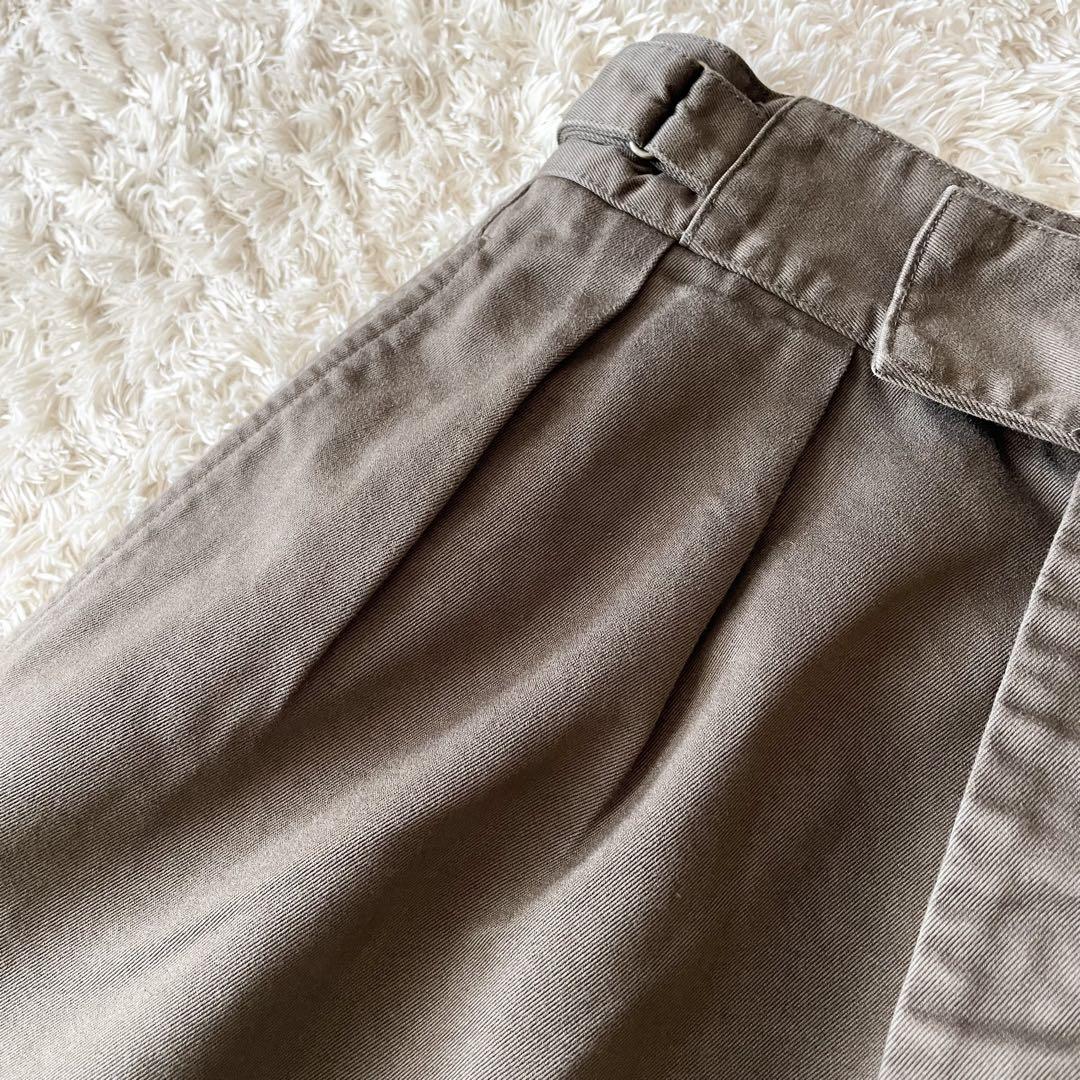 エムエイチエル 極美品 MHL ファインコットンロングスカート 2 グレージュ