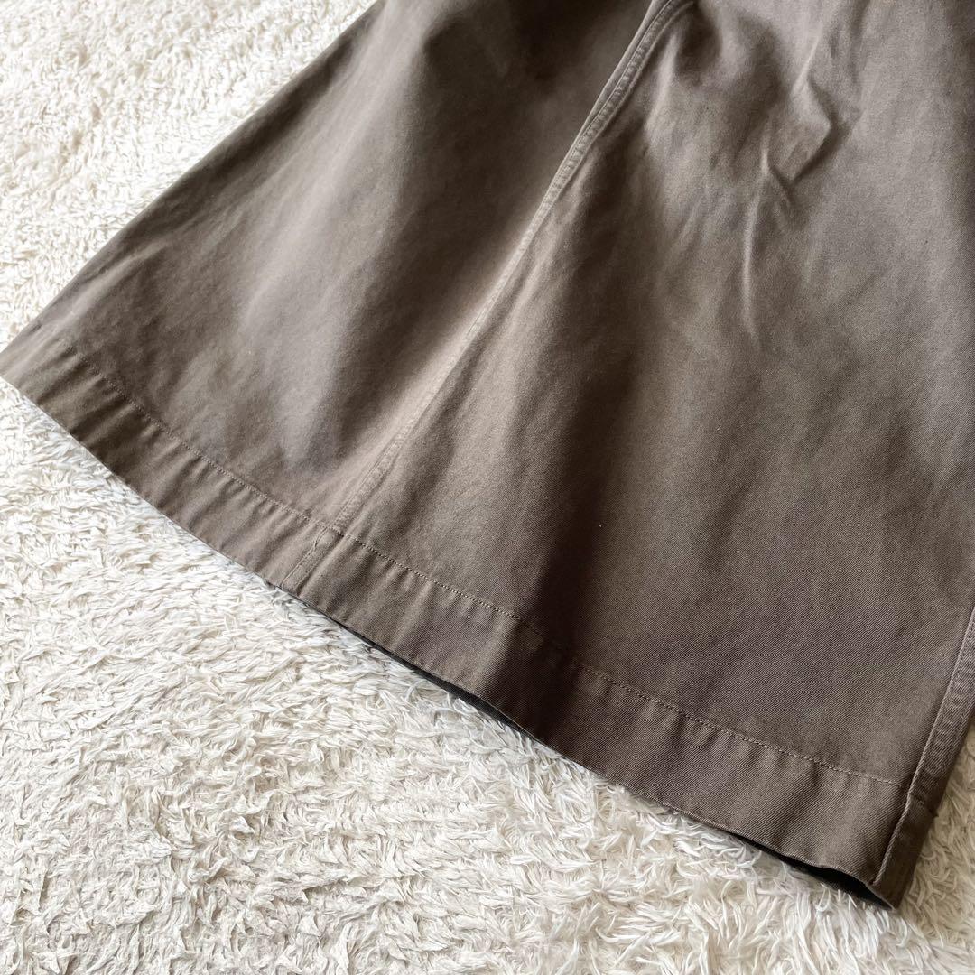 エムエイチエル 極美品 MHL ファインコットンロングスカート 2 グレージュ