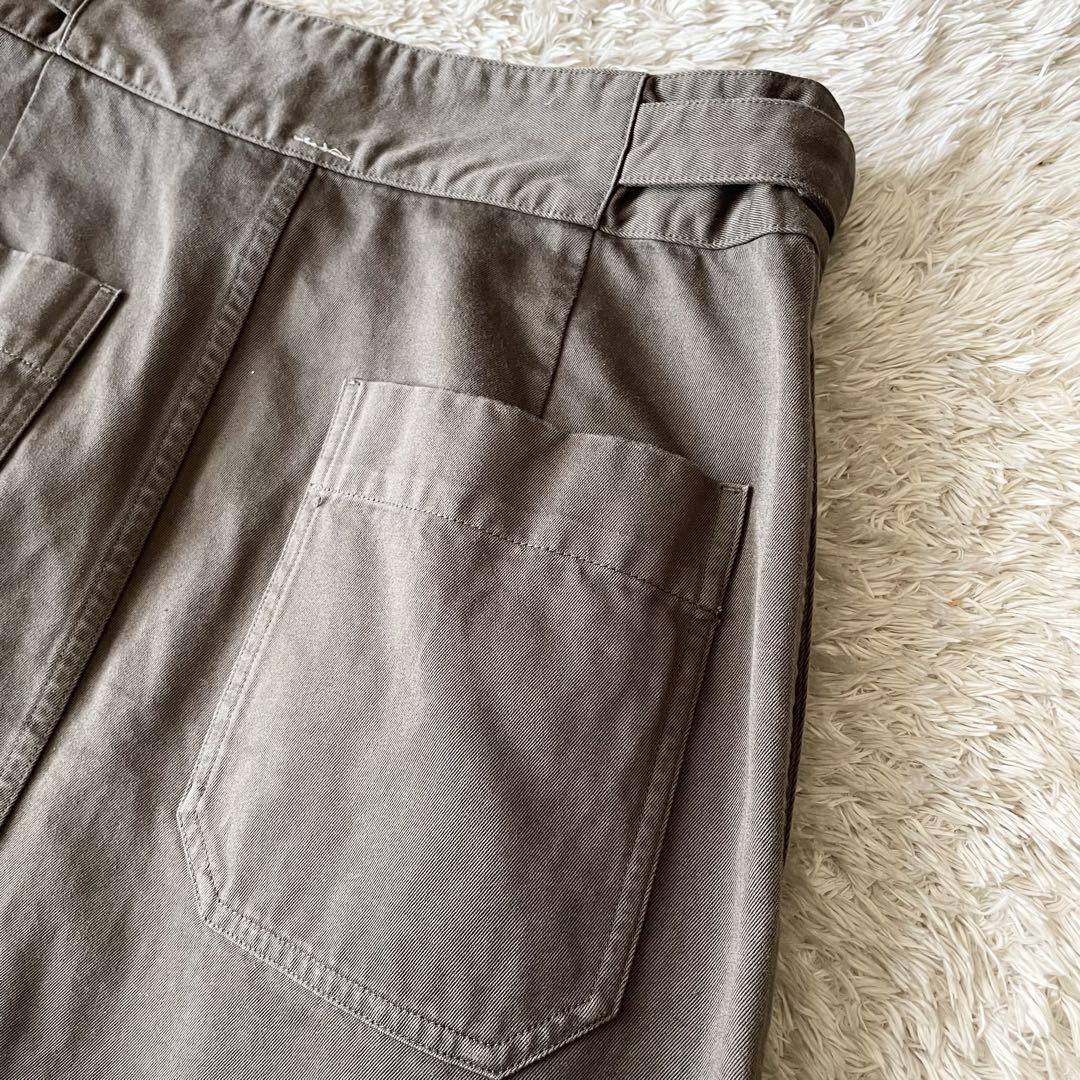 エムエイチエル 極美品 MHL ファインコットンロングスカート 2 グレージュ