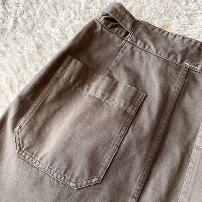 エムエイチエル 極美品 MHL ファインコットンロングスカート 2 グレージュ