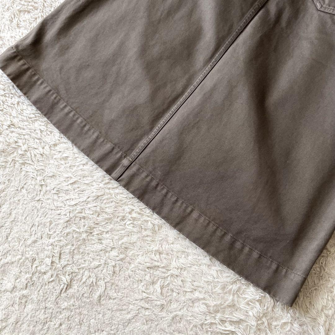 エムエイチエル 極美品 MHL ファインコットンロングスカート 2 グレージュ