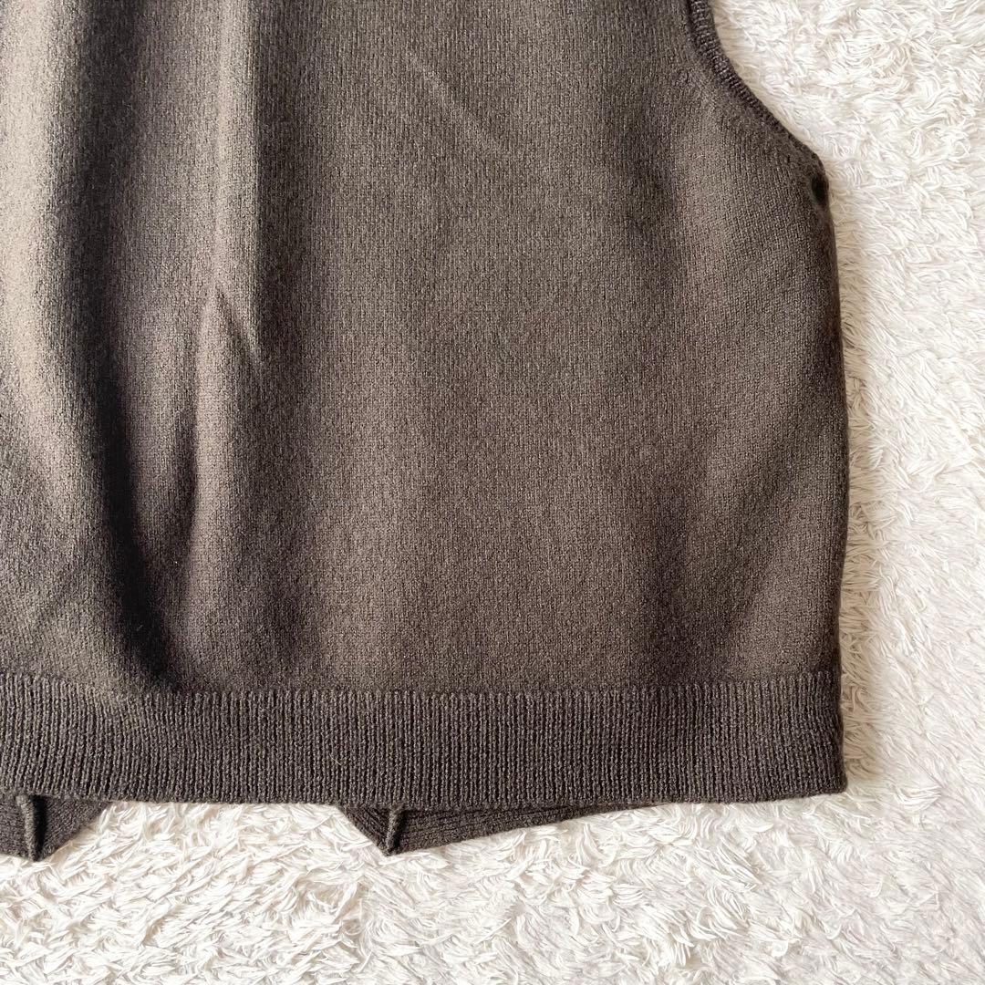 エムエイチエル 新品タグ付 MHL FELTED WOOL VEST 茶 L