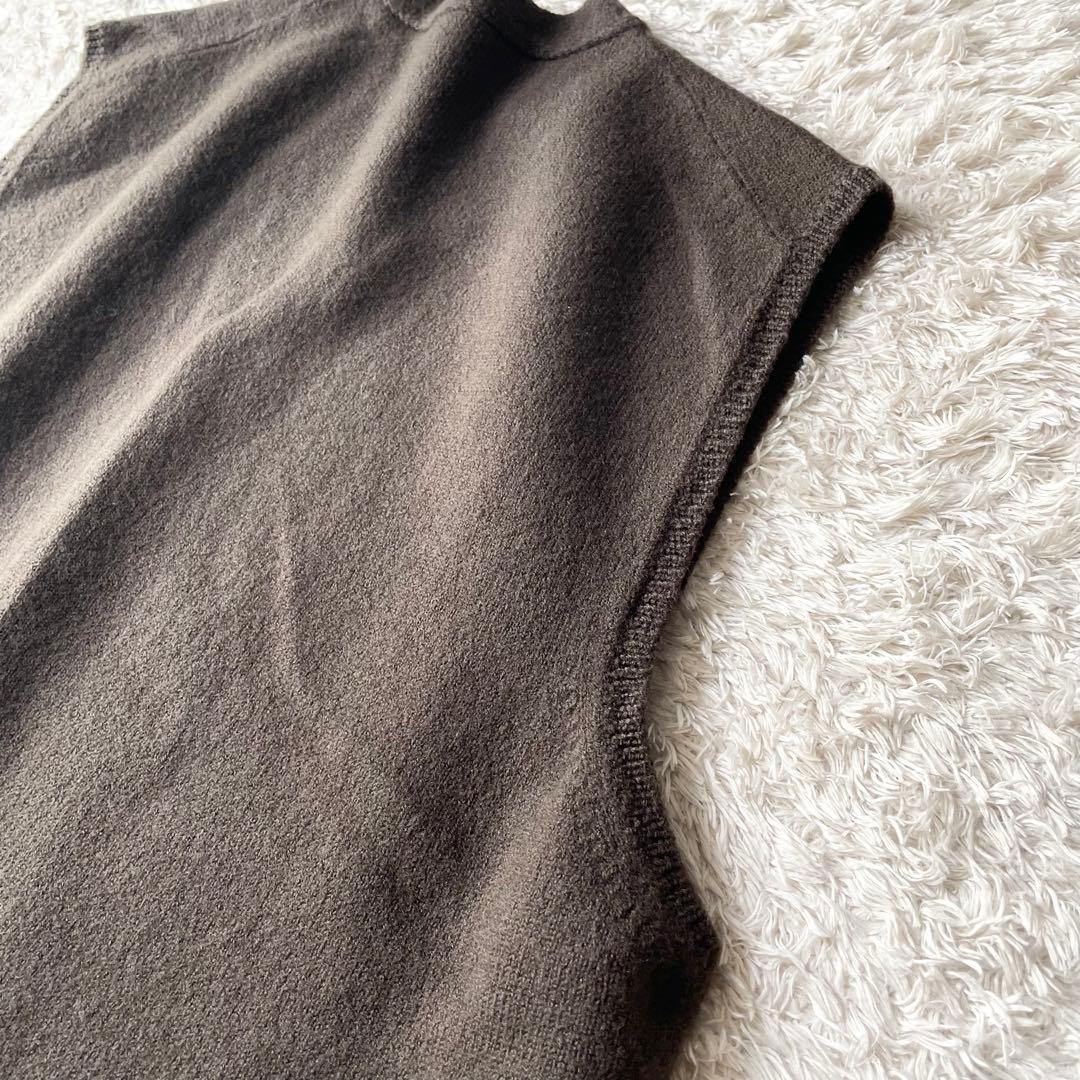エムエイチエル 新品タグ付 MHL FELTED WOOL VEST 茶 L