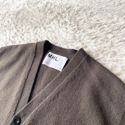 エムエイチエル 新品タグ付 MHL FELTED WOOL VEST 茶 L