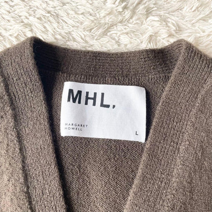 エムエイチエル 新品タグ付 MHL FELTED WOOL VEST 茶 L