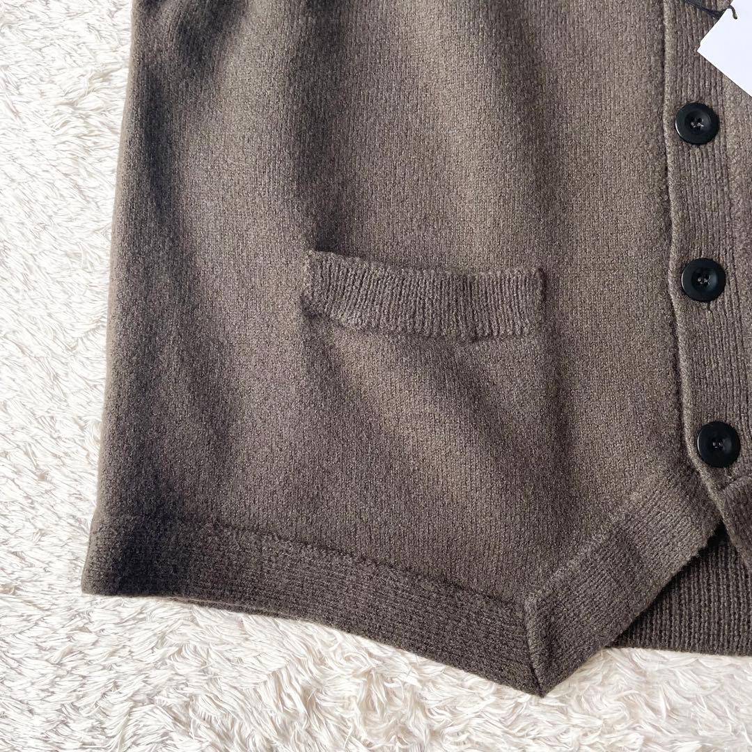エムエイチエル 新品タグ付 MHL FELTED WOOL VEST 茶 L