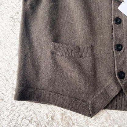 エムエイチエル 新品タグ付 MHL FELTED WOOL VEST 茶 L