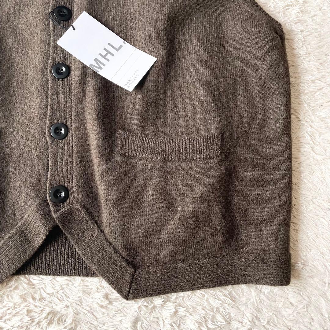 エムエイチエル 新品タグ付 MHL FELTED WOOL VEST 茶 L