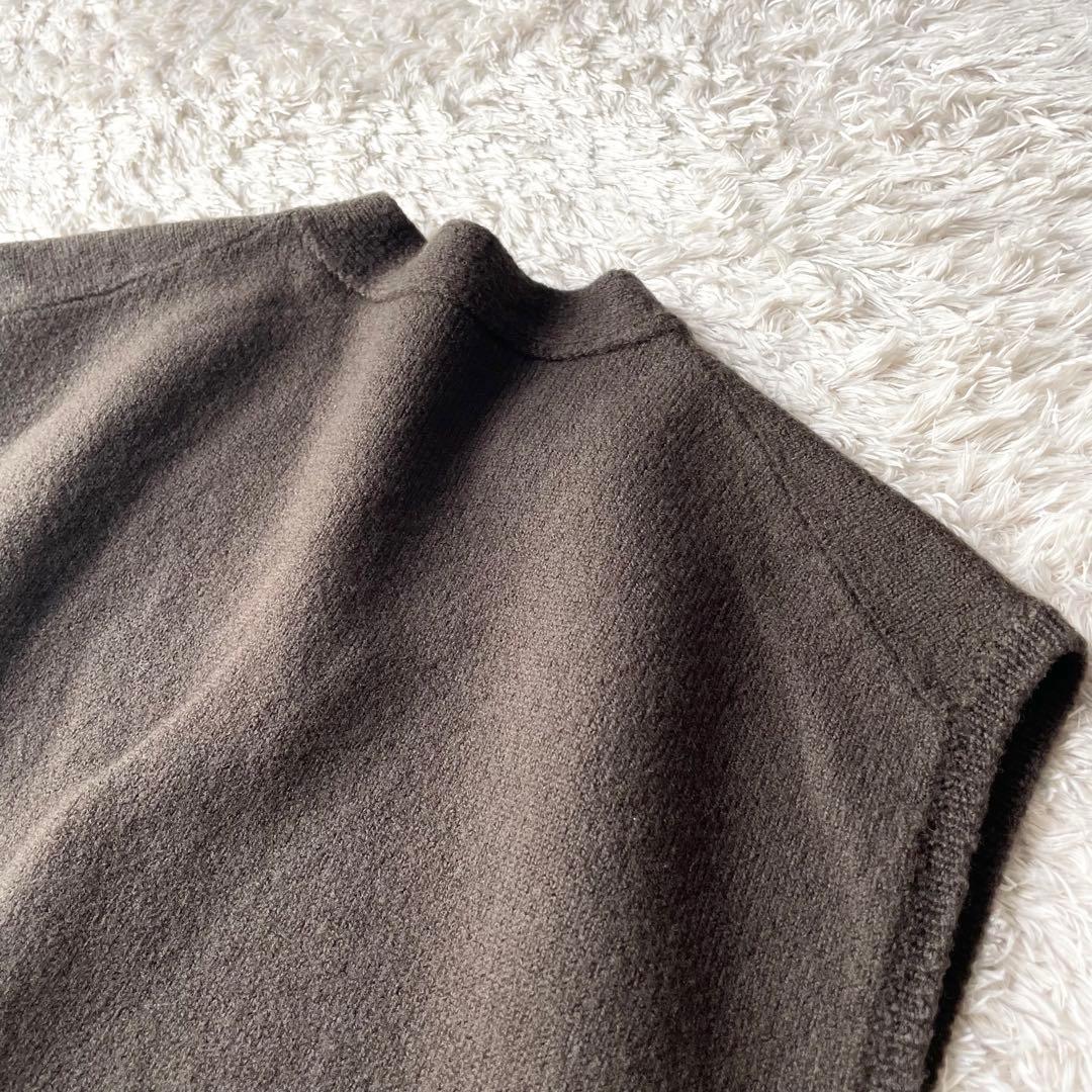 エムエイチエル 新品タグ付 MHL FELTED WOOL VEST 茶 L