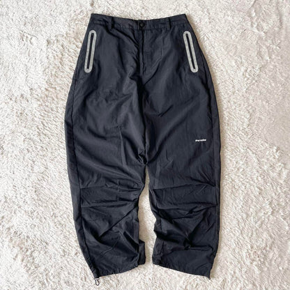 ペルーシュ 美品 PERUSHU ナイロンパンツ L 黒 ワイド