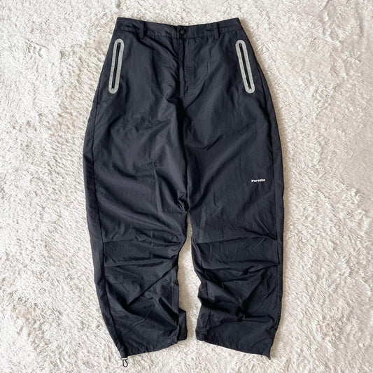 ペルーシュ 美品 PERUSHU ナイロンパンツ L 黒 ワイド
