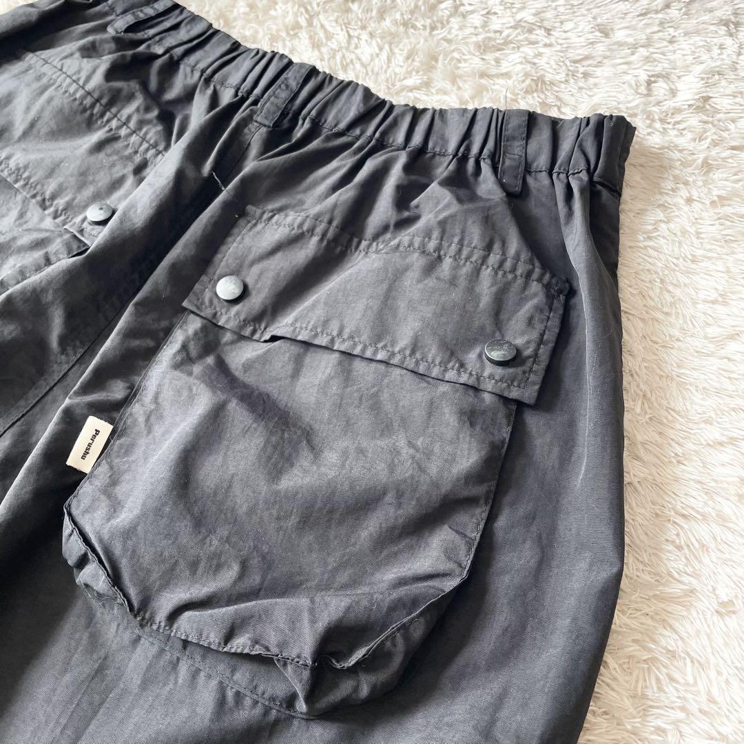 ペルーシュ 美品 PERUSHU ナイロンパンツ L 黒 ワイド