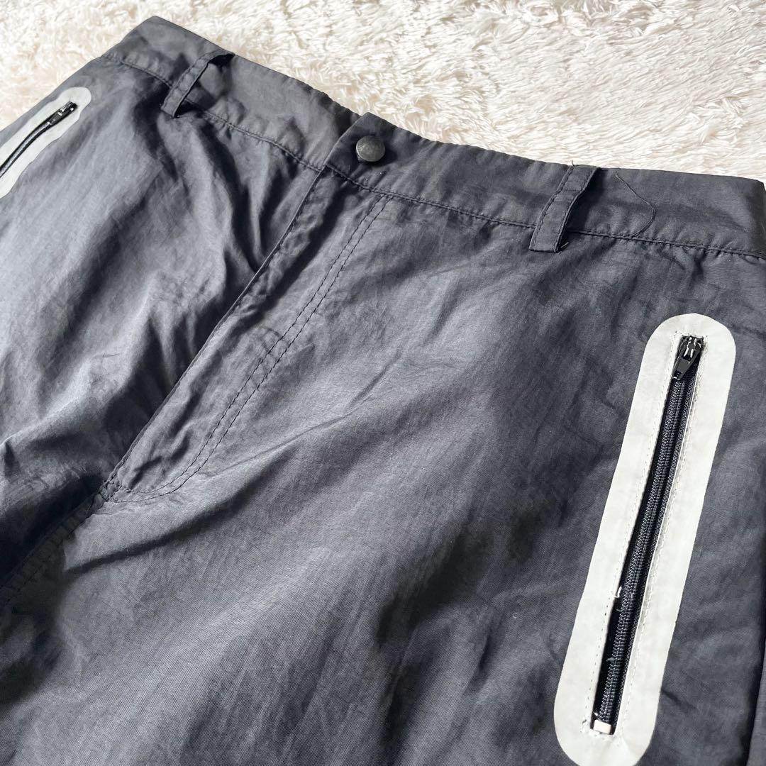 ペルーシュ 美品 PERUSHU ナイロンパンツ L 黒 ワイド