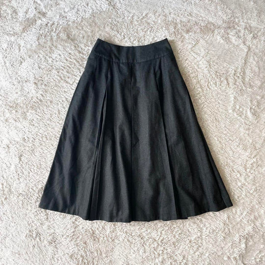 マーガレットハウエル 極美品 FINE FLANNEL ボックスプリーツスカート