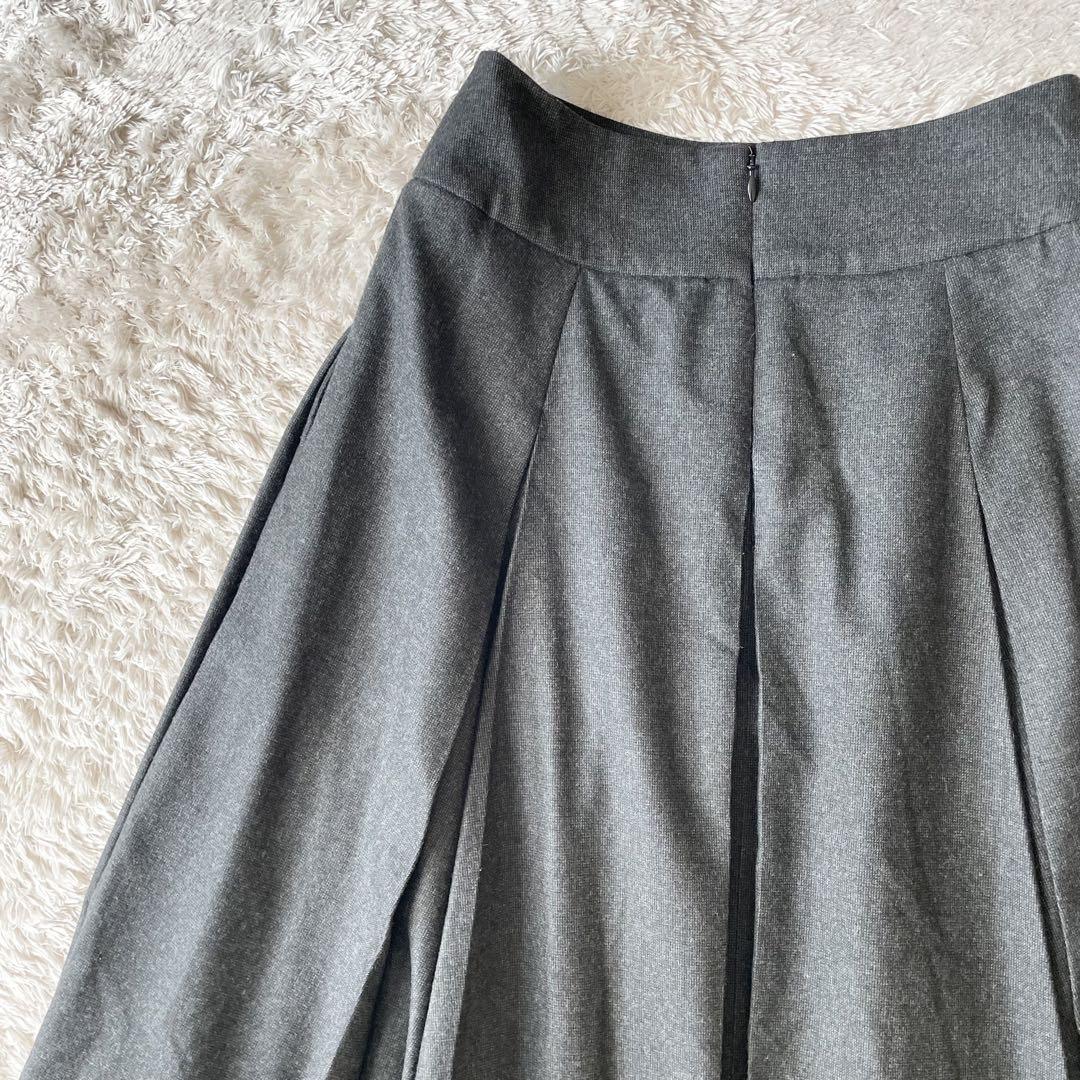 マーガレットハウエル 極美品 FINE FLANNEL ボックスプリーツスカート