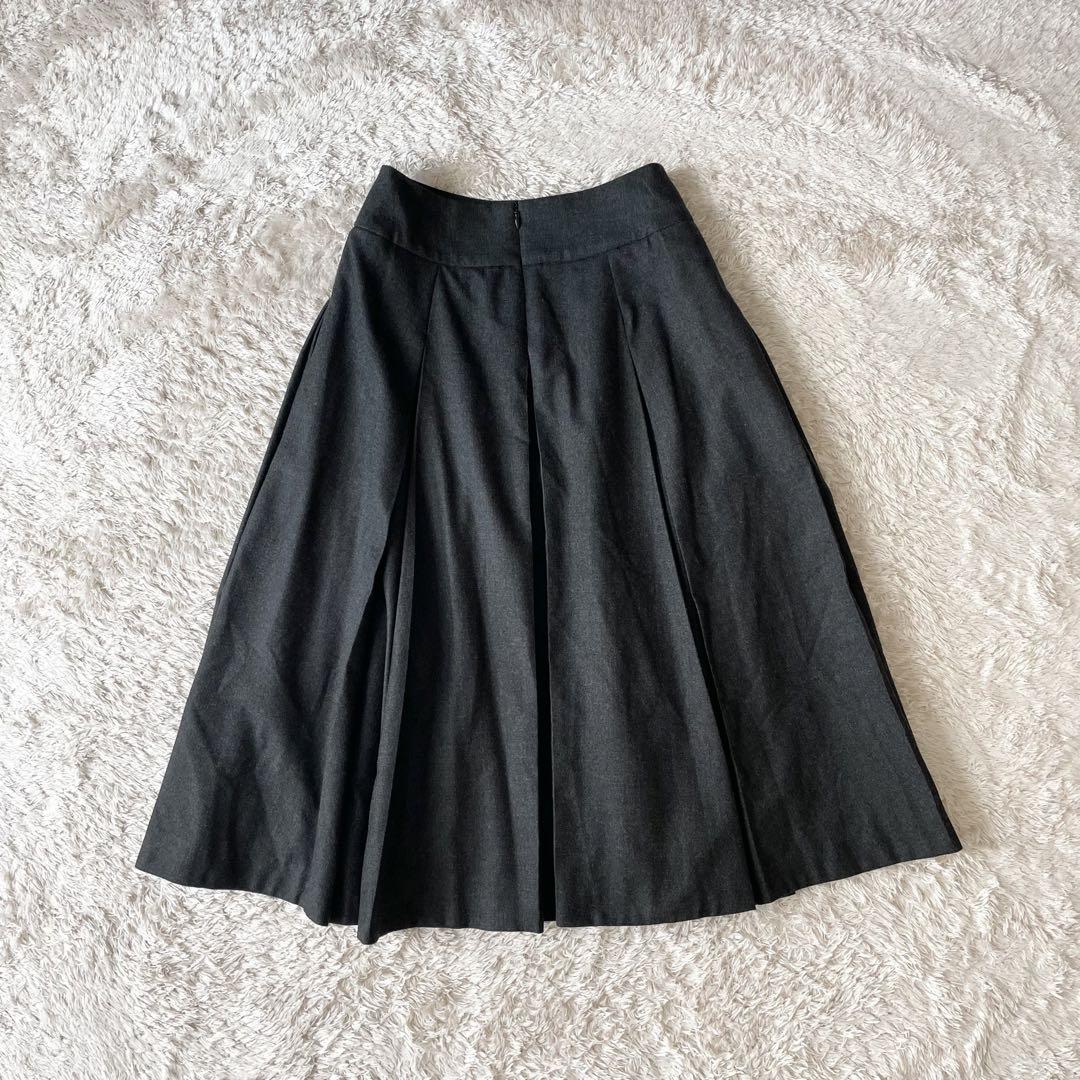 マーガレットハウエル 極美品 FINE FLANNEL ボックスプリーツスカート