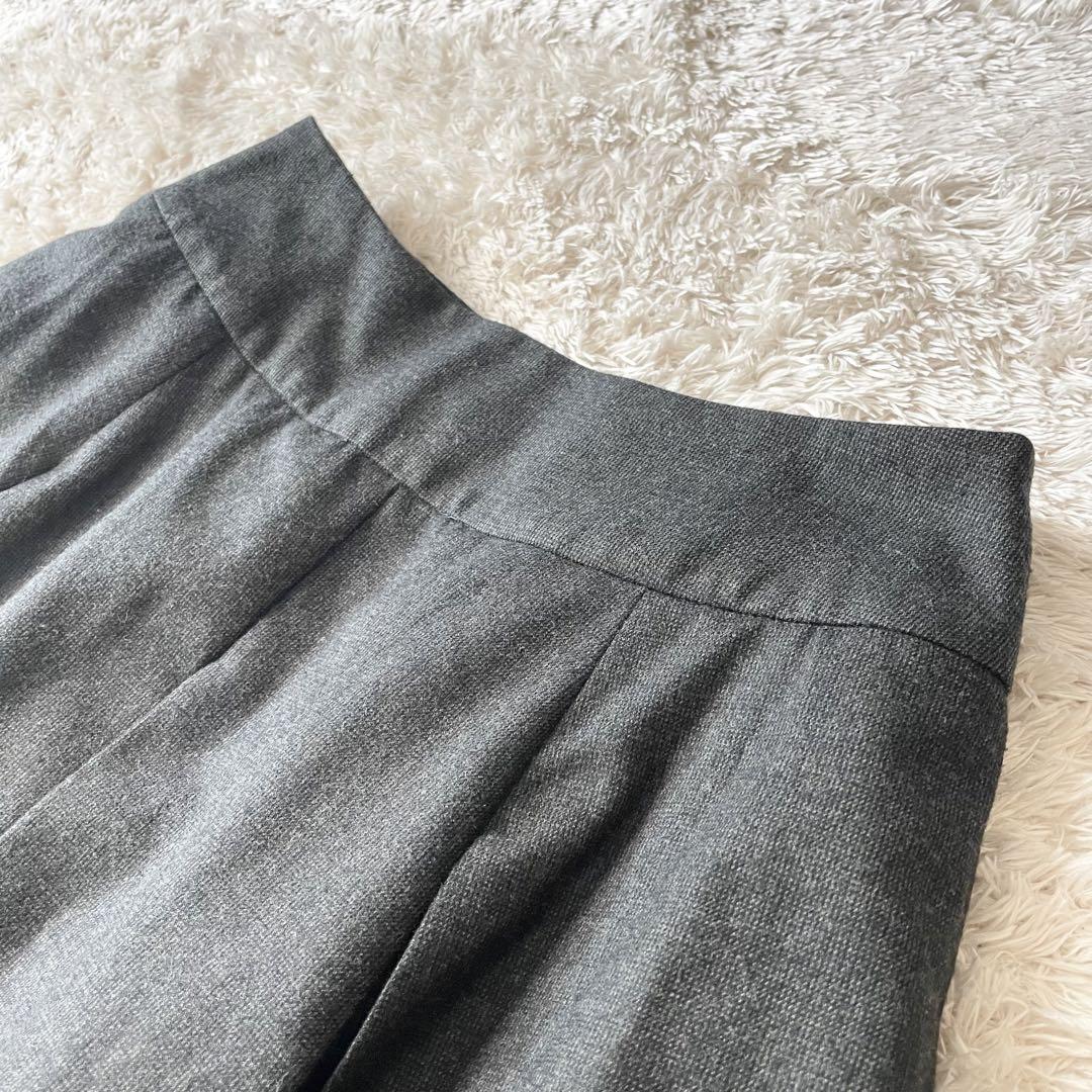 マーガレットハウエル 極美品 FINE FLANNEL ボックスプリーツスカート