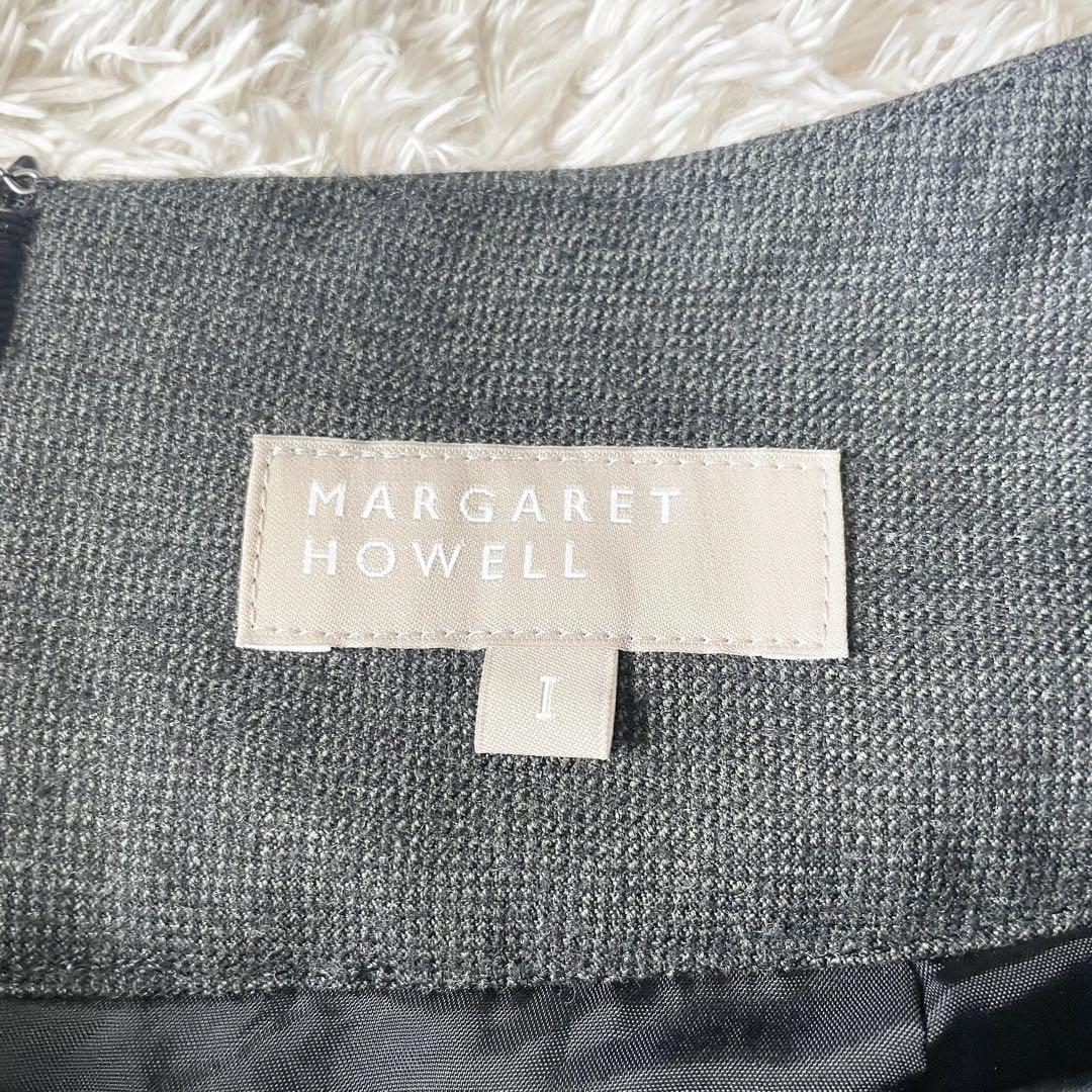 マーガレットハウエル 極美品 FINE FLANNEL ボックスプリーツスカート