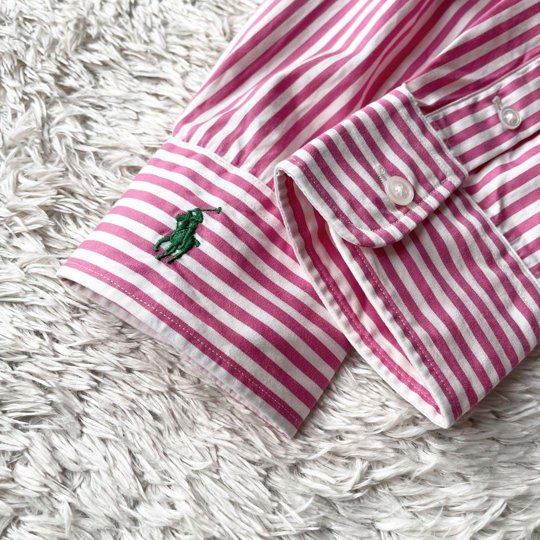 ラルフローレン 極美品 stripe L/S shirt 袖ポニー