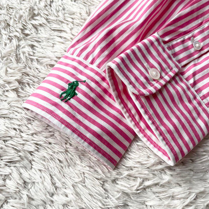 ラルフローレン 極美品 stripe L/S shirt 袖ポニー