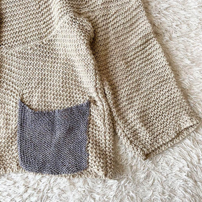 ロワズィール 美品 LOISIR リネンニットカーディガン F ベージュ