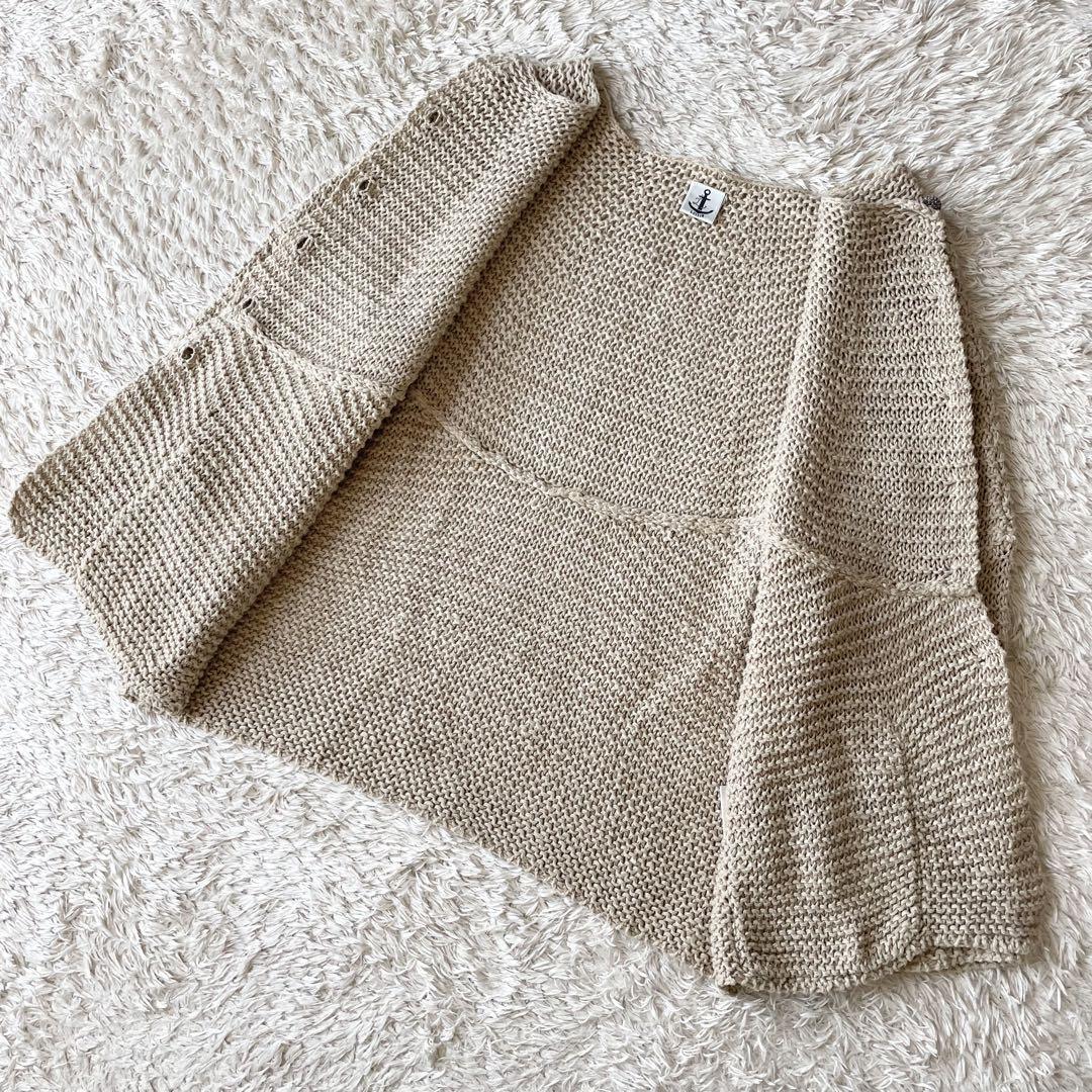 ロワズィール 美品 LOISIR リネンニットカーディガン F ベージュ