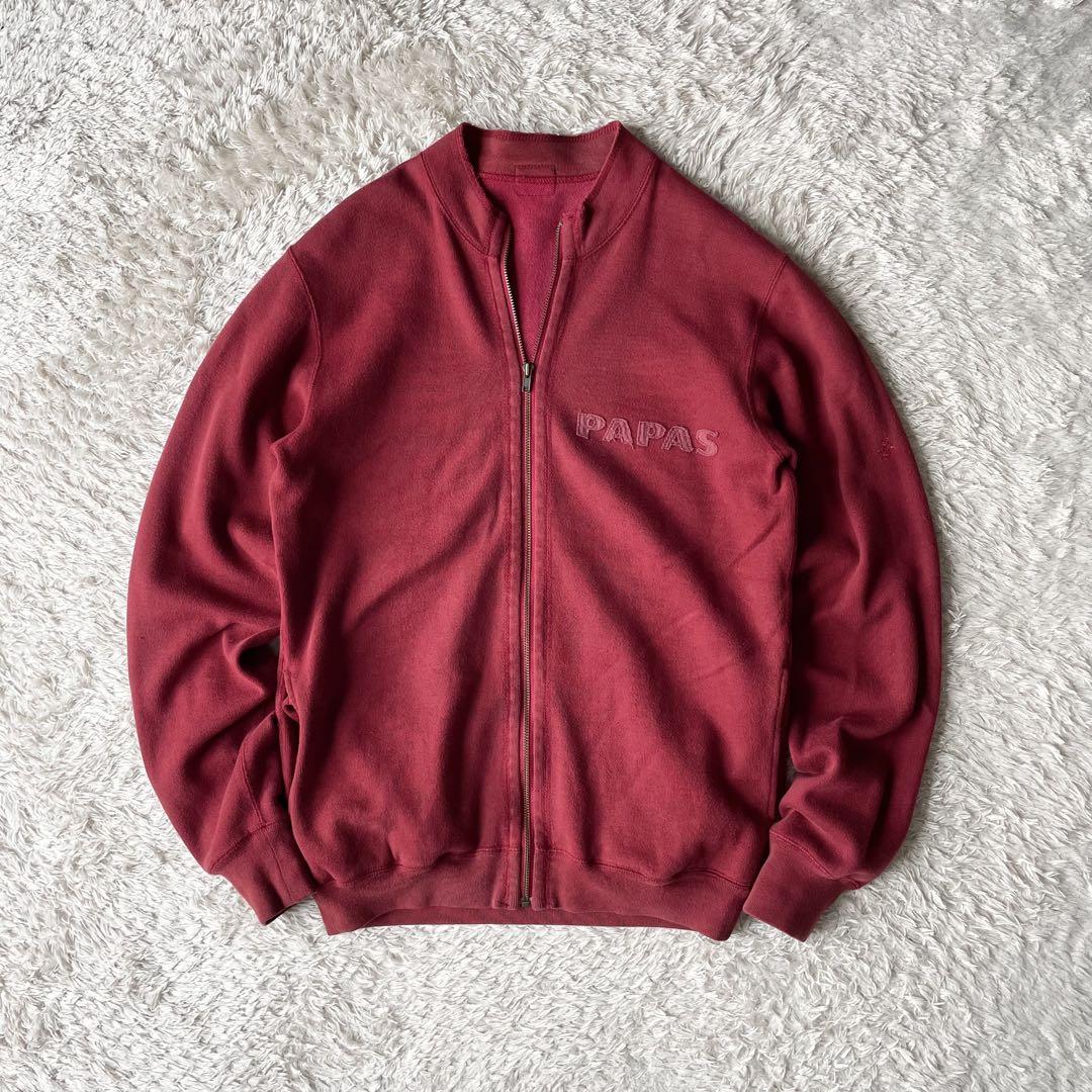 PAPAS 美品 フルジップ スウェット S 赤