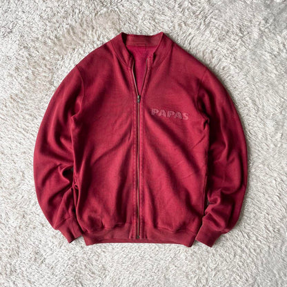 PAPAS 美品 フルジップ スウェット S 赤