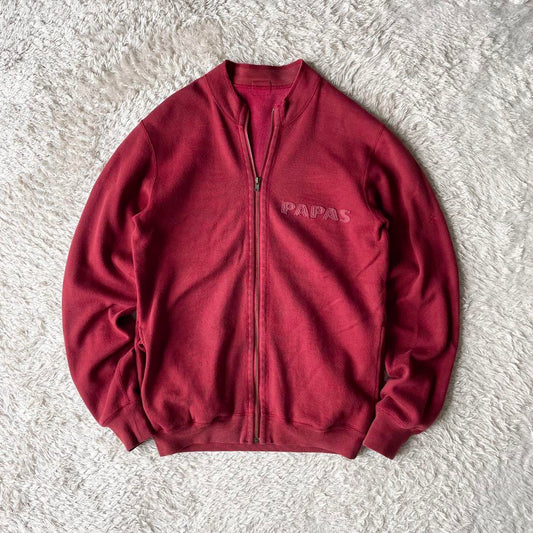 PAPAS 美品 フルジップ スウェット S 赤