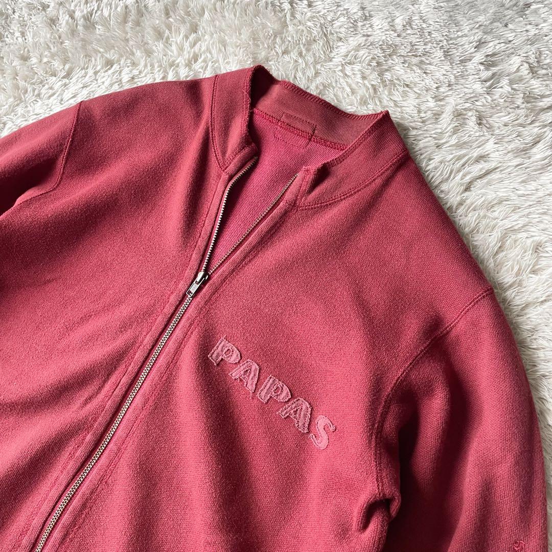 PAPAS 美品 フルジップ スウェット S 赤